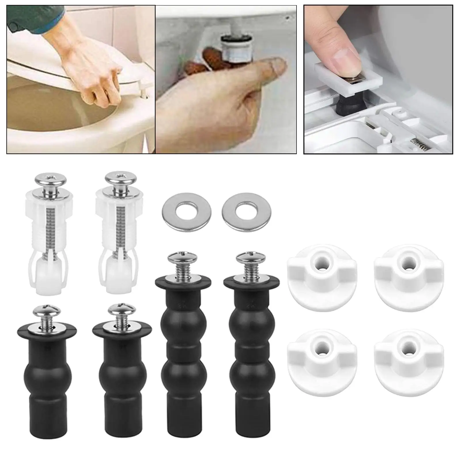 Universal Screw Toilet Toilet Seat Screws Rubber Spreader Bolts Toilet Parts Replacement Toilet Seat Screws 304 Stainless Steel