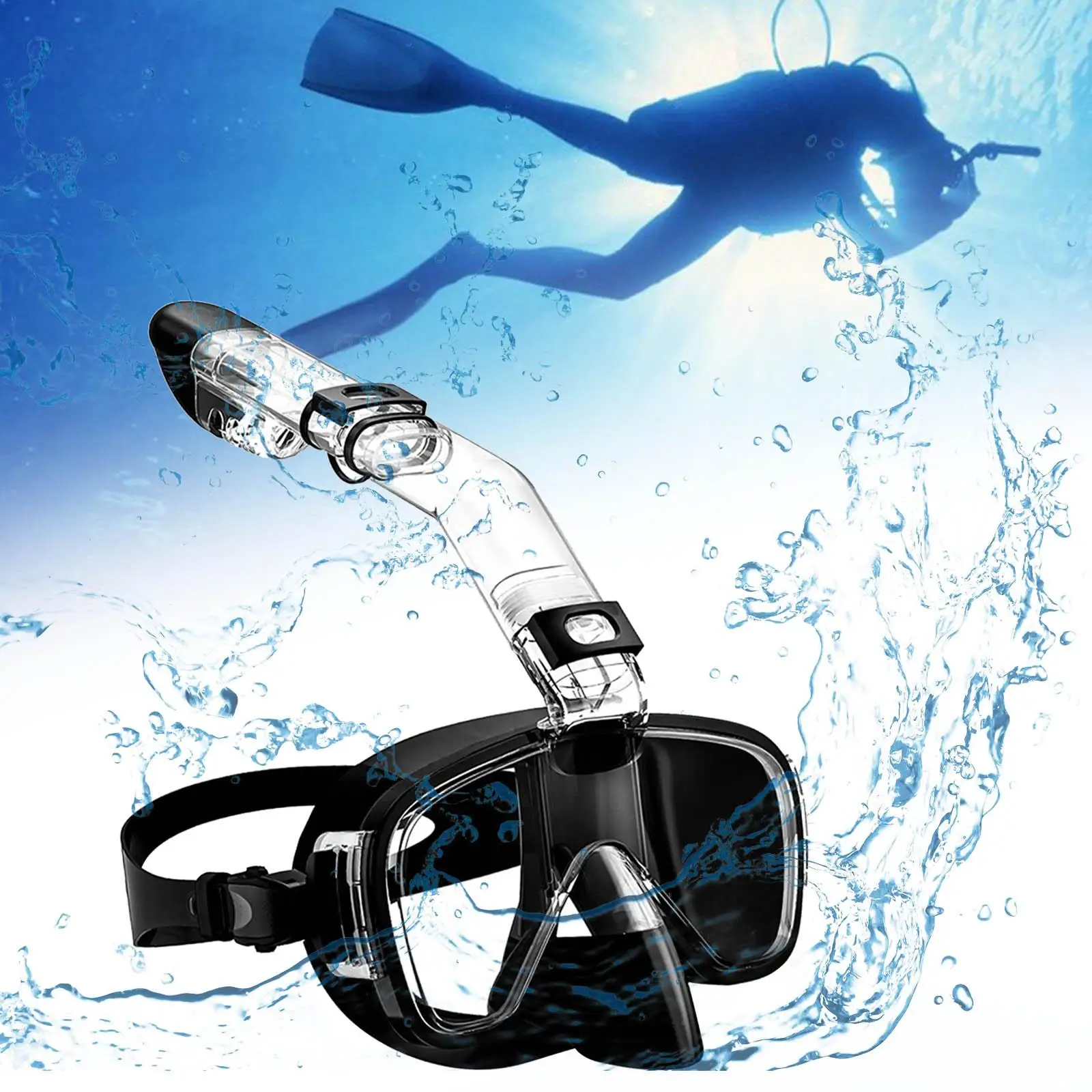 Diving Anti Fog, Scuba Diving, Clear View Diving and Snorkel Set, for Free Diving Accessories, Adjustable