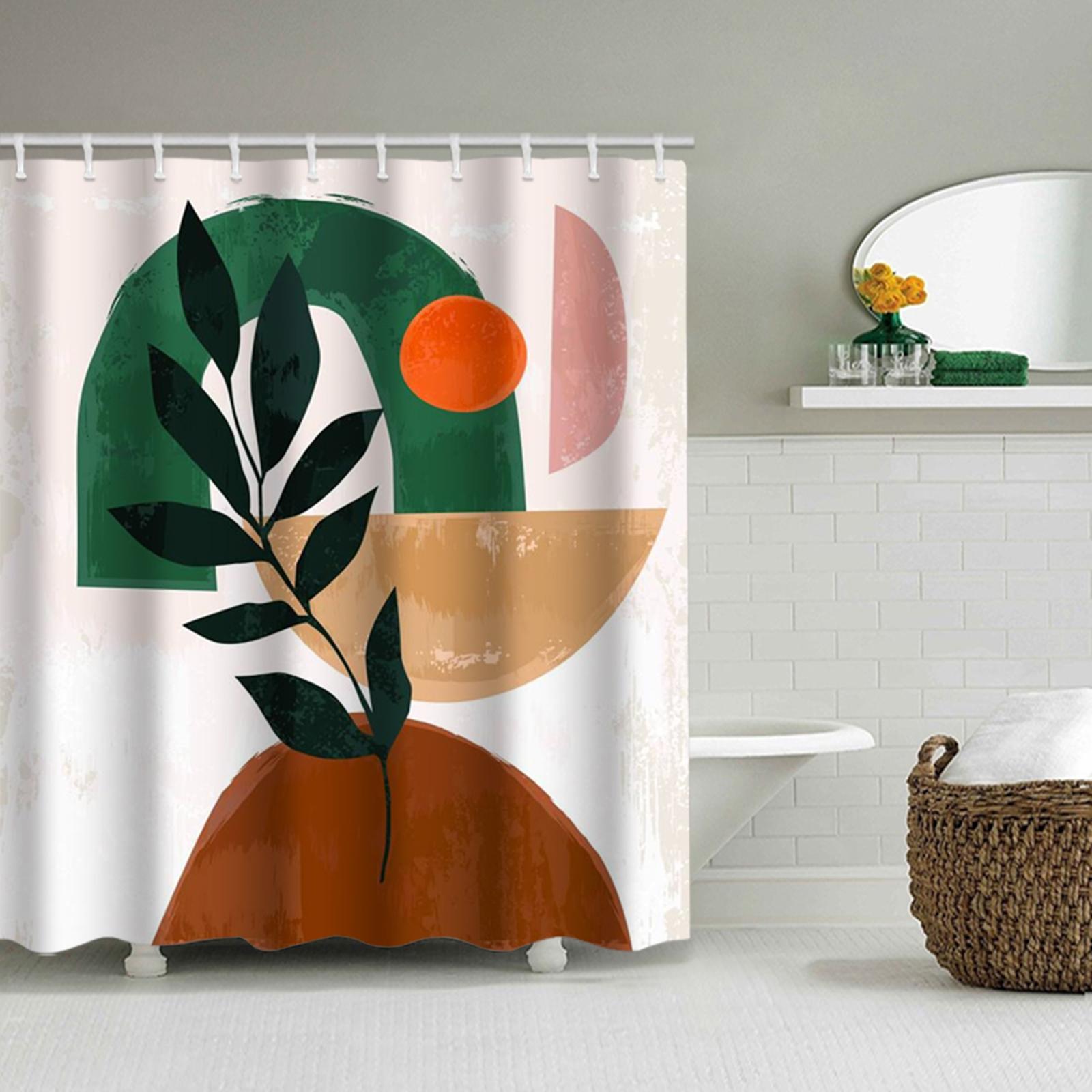 Shower Curtain/ Quick Drying Washable Abstract Art Polyester Fiber Modern Waterproof Bath Curtains/ for Bathroom