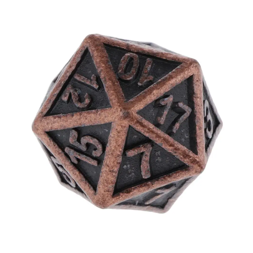 20-Sides Dice Set Polyhedral Metal Dices Set with Solid Metal for DND Game Tabletop RPG  Dragons Math Teaching
