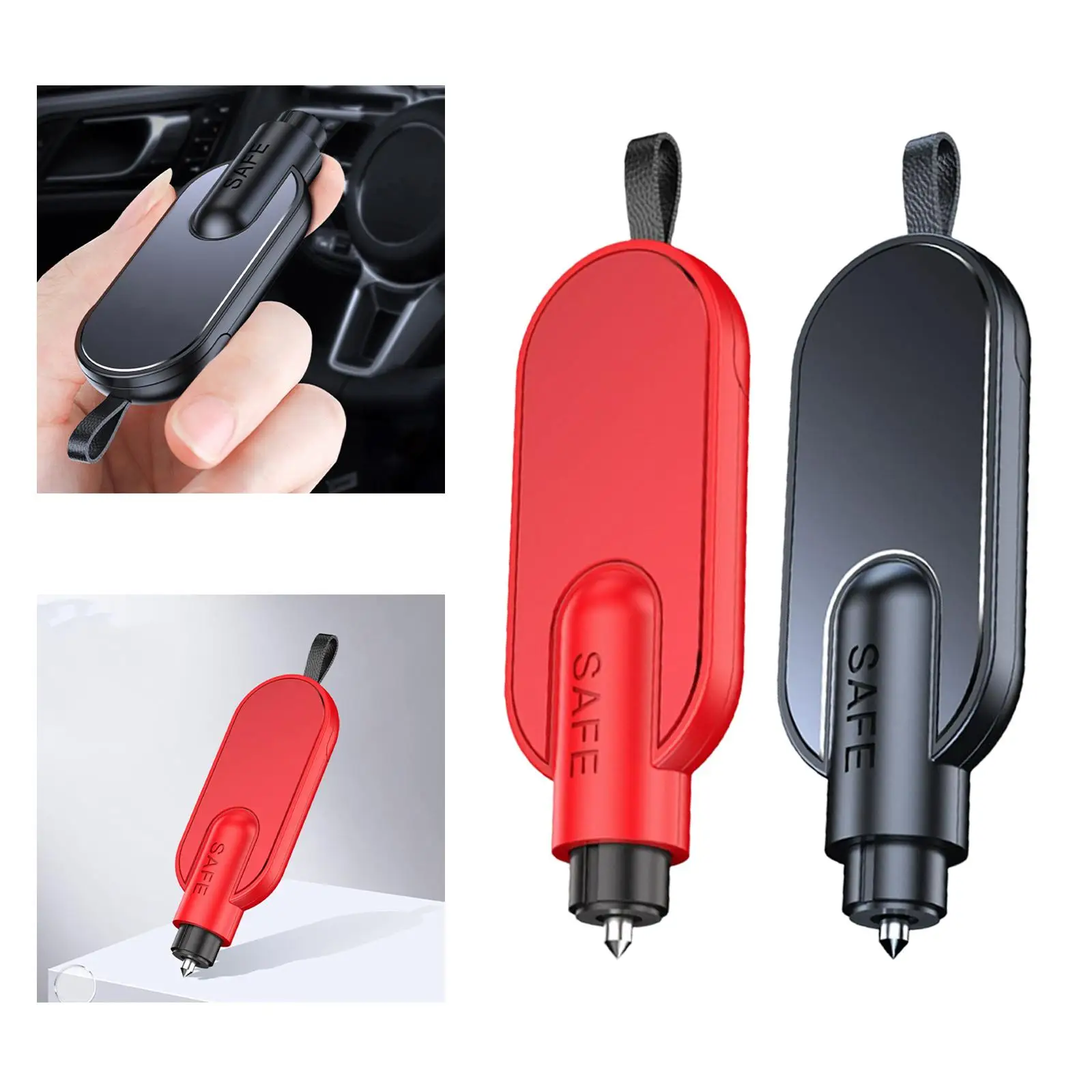 Car Window Breaker belt Cutter Reusable Rescue Tool with PU Leather Lanyard Escape for Vehicle Automobiles SUV Trucks