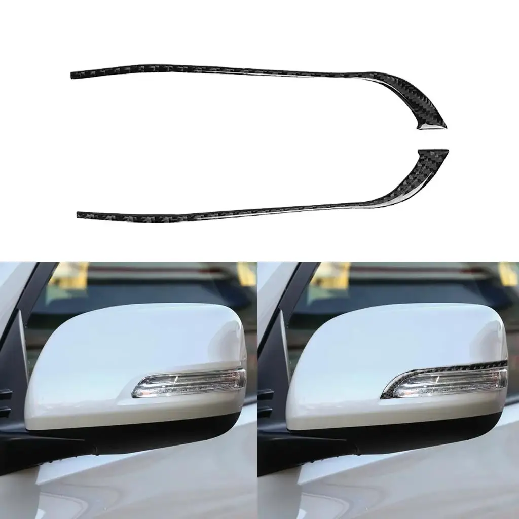 For Land Cruiser Prado Carbon Side Rearview Mirror Moulding Strip Cover