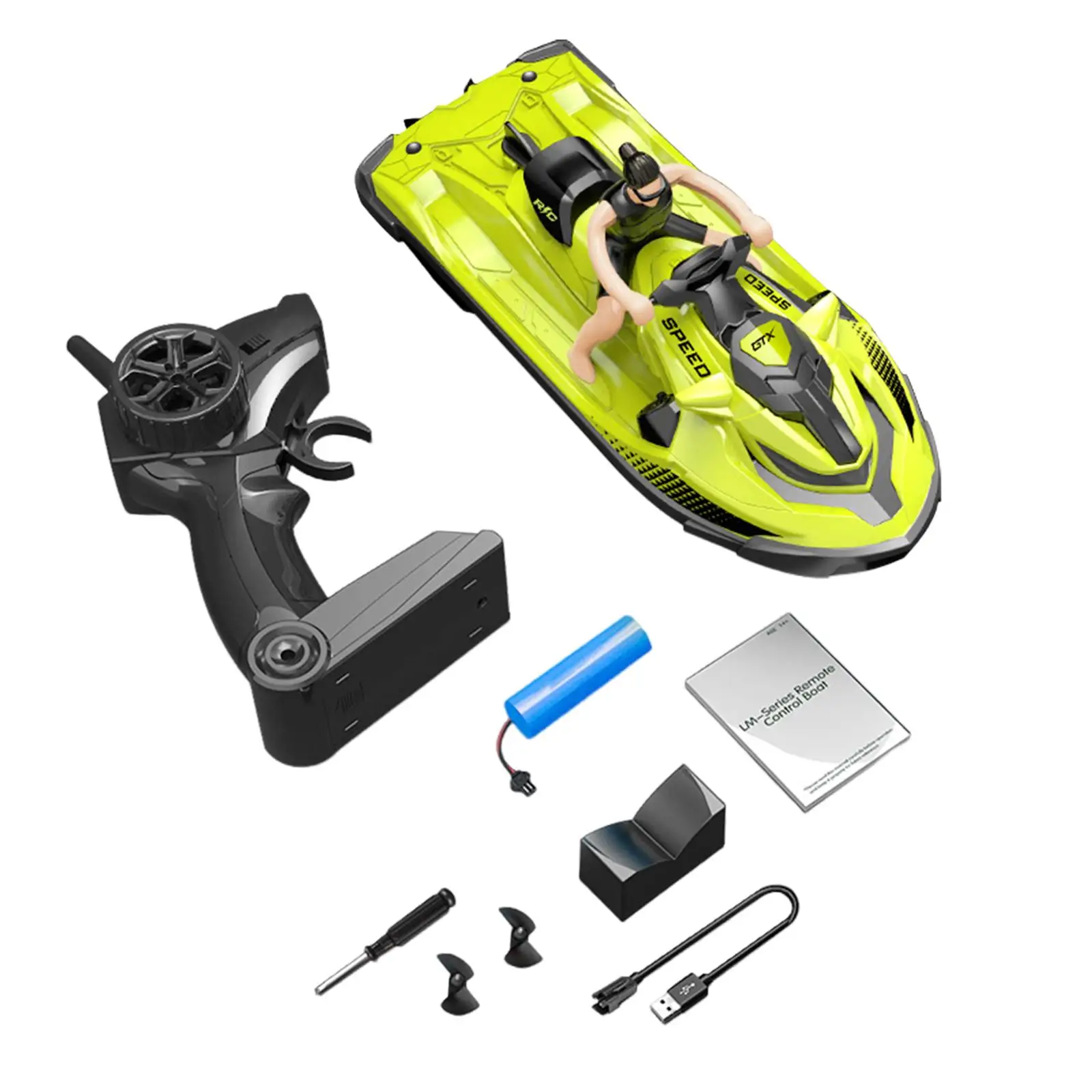RC Motorboat 2.4G High Speed Switching Forward Backward Waterproof Water Speed Boat for Game Park Gift Party Favor Lake