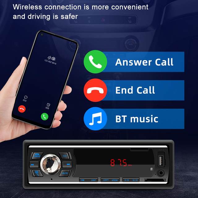 Car MP Receiver Built-in Microphone  Stereo  Radio Multimedia