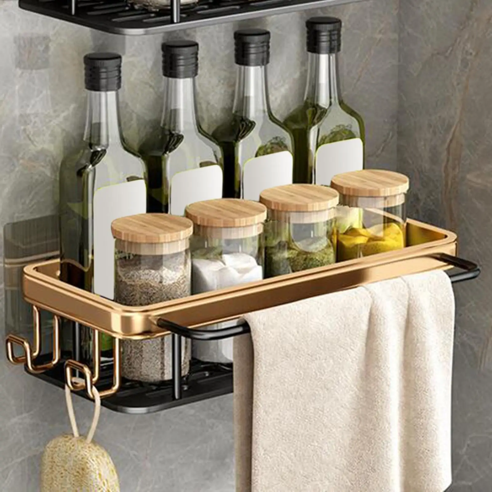  Shower Caddy aluminum Shampoo Holder Rustproof Storage Rack for Toilet Kitchen Restroom Bathroom Accessories Set