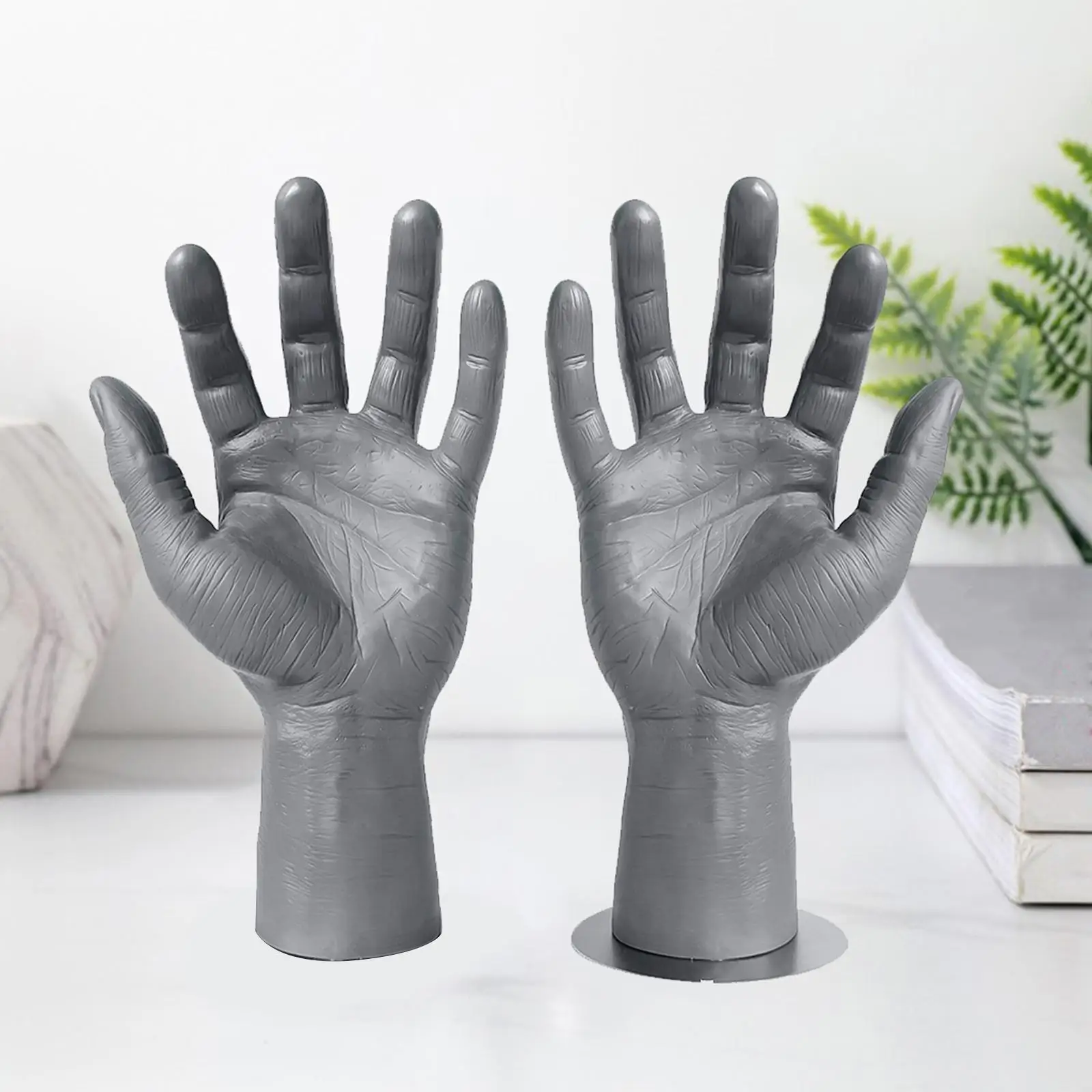 PVC Male  `s Hand Displays Bracelet  Stand Holder Showing for Home Decor Gray