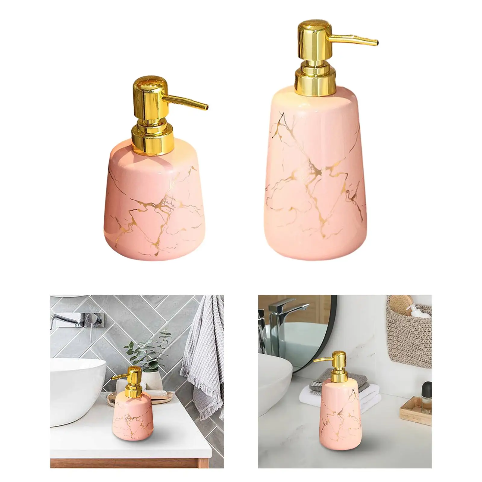Pump Soap Dispenser Sturdy Farmhouse Stylish Elegant Ceramic Lotion Soap Dispenser for Kitchen Household Woman Gift Hotel Shower
