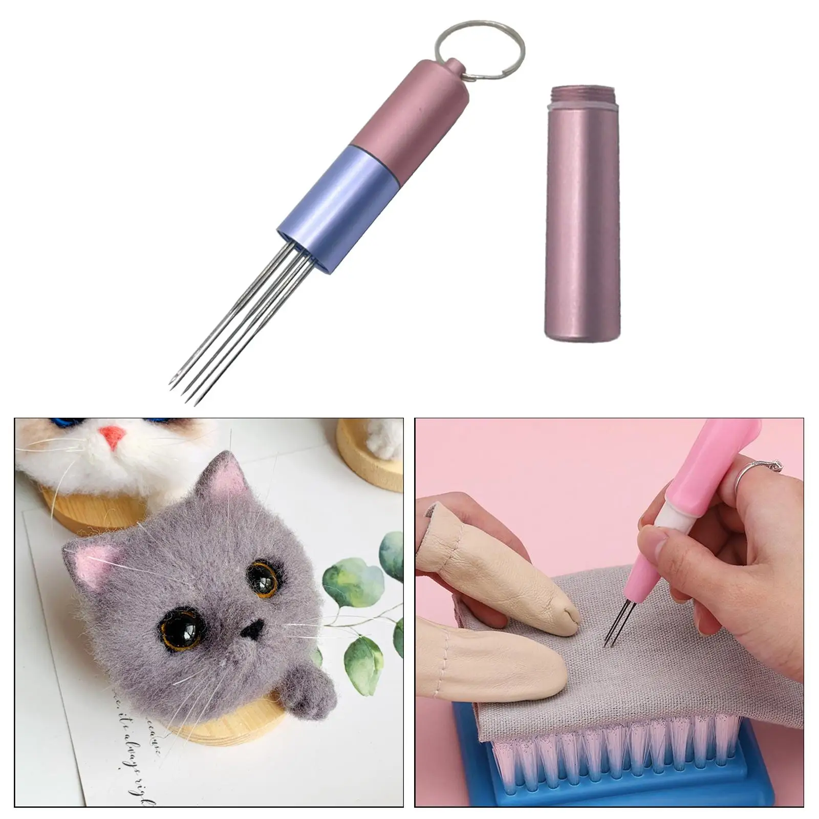 Embroidery Punch NeedleFelting Needle Embroidery Punch Pen with 6 Tool Wool Felting Supplies DIY Crafting