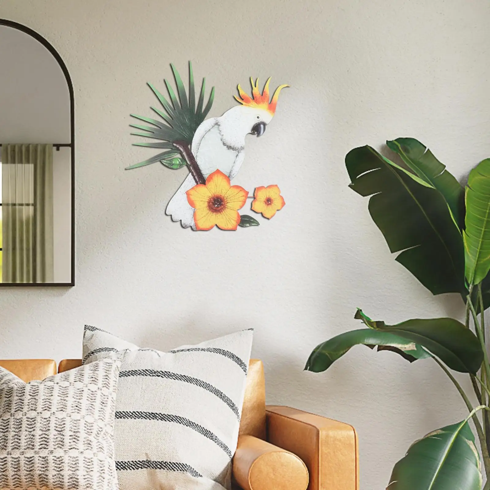 Hanging Sculptures Bird Decorative Living Room Parrot Metal Wall Art Decors
