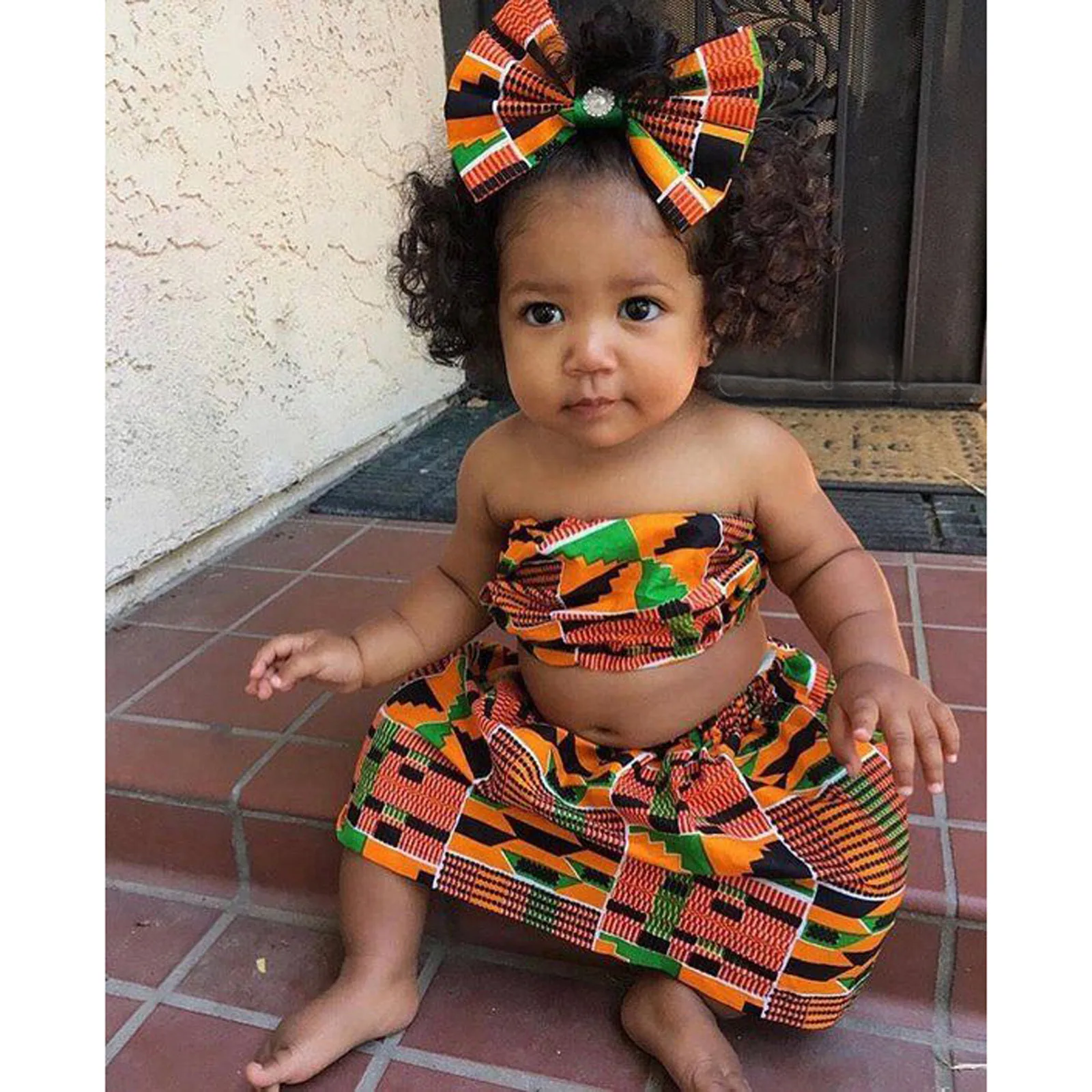 Toddler Kids Baby Girls Summer African Style Vest Tops Dashiki Skirts Headband Ankara 3Pcs Outfits Casual Infant Clothes Set baby knitted clothing set