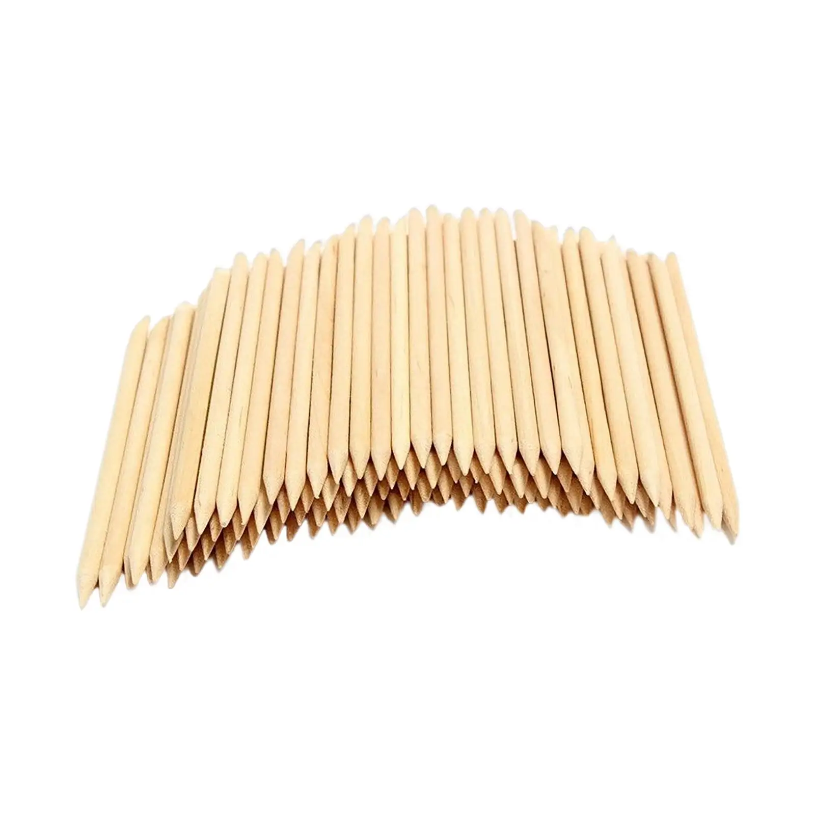100x Orange Wooden Sticks, Manicure Supplies Nail Cuticle Pusher, for Nails Everyday Use