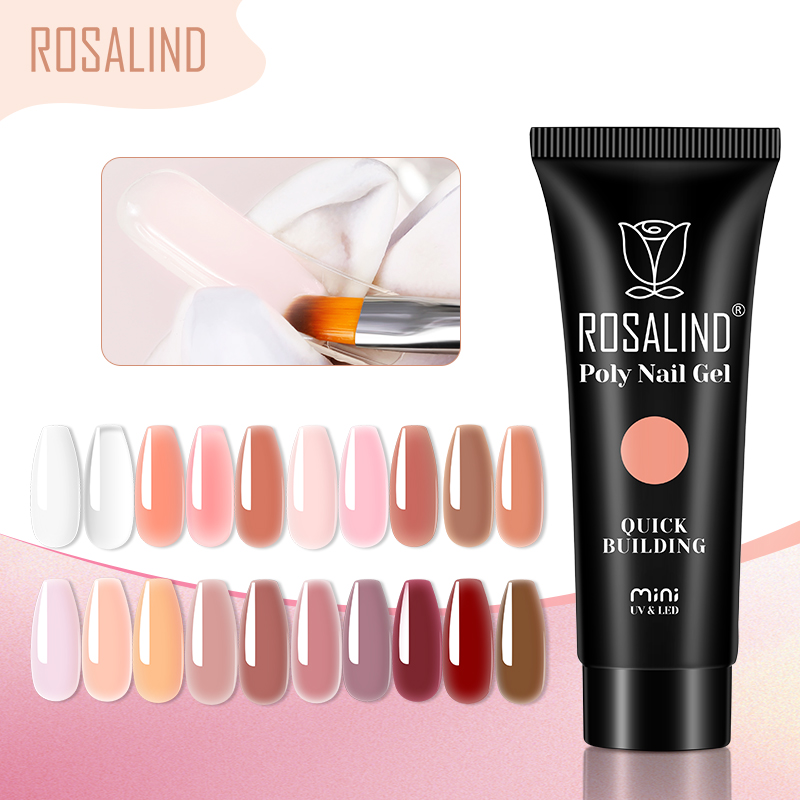 Best of ROSALIND Clear Pink Poly Nail Gel Extension Semipermanent UV Led Acrylic Nail Form Tips Hybrid Varnish Top Coat 30 / 60ml Manicure Reviews & Tips