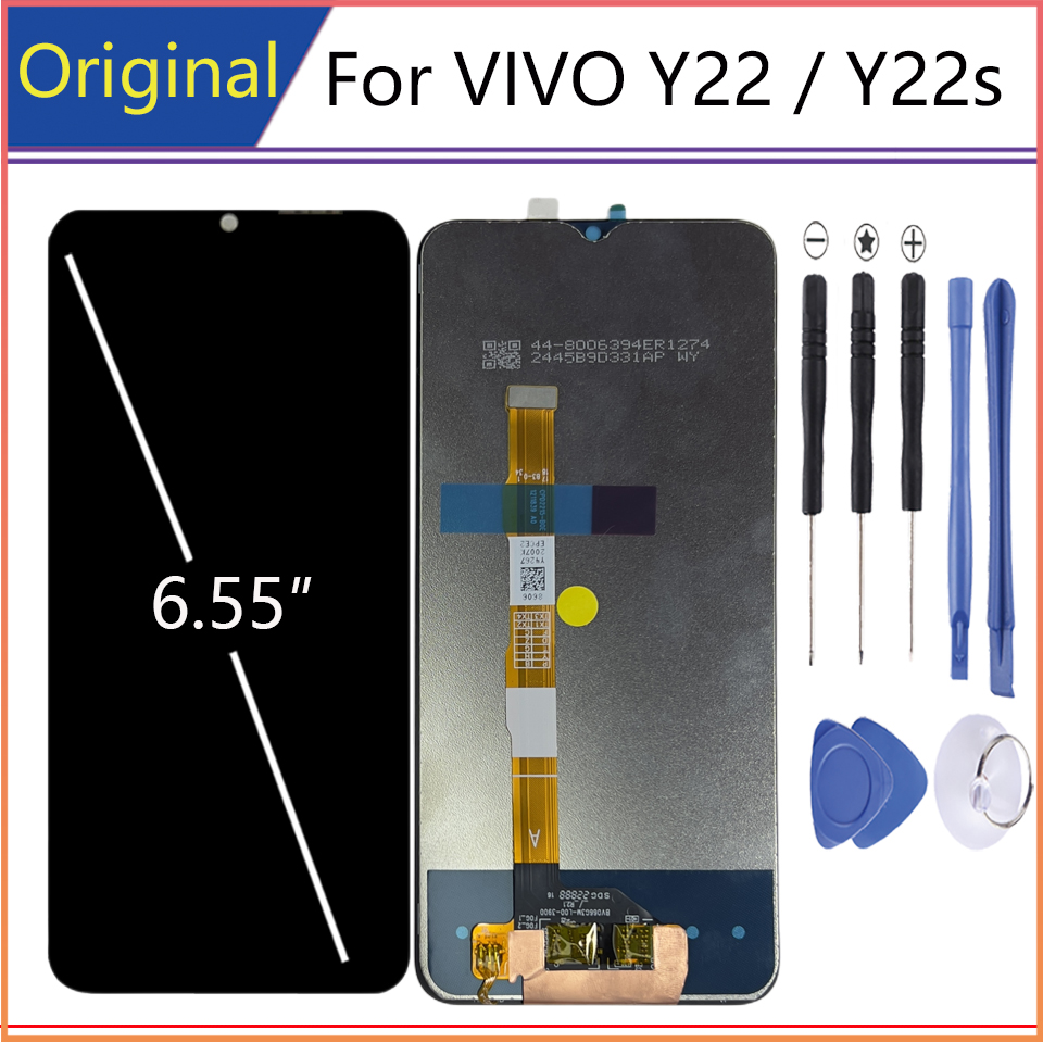 6,55 дюймовый ЖК-дисплей для VIVO Y22 V2207 дисплей Мобильный телефон  сенсорный экран Y22s V2206 ЖК-дисплей Замена дигитайзер в сборе | AliExpress