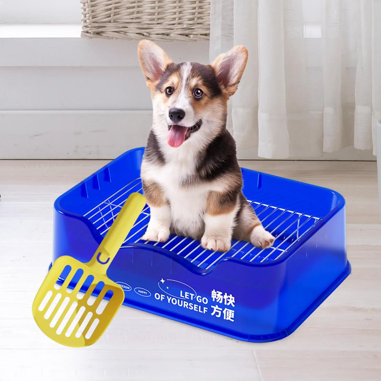 Dog Toilet Pets Supplies with Scooper Bedpan Sand Box Indoor Potty Tray Puppy Potty Pan Trainer Corner Puppy Litter Box