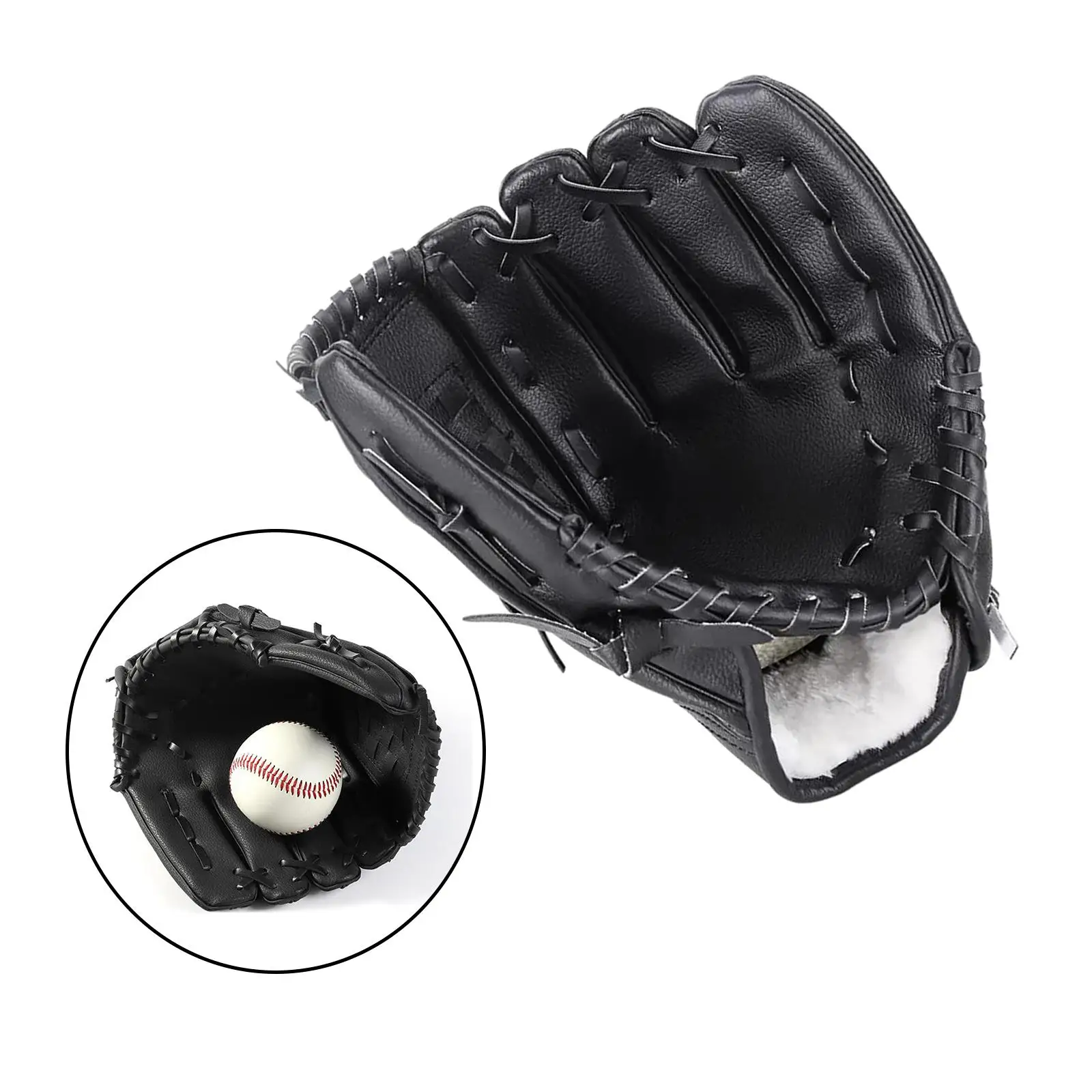 Baseball Glove Infield Pitcher Baseball Gloves PU Leather Thickened Softball Glove for Batting Sports Youth Adult Kids Backyard