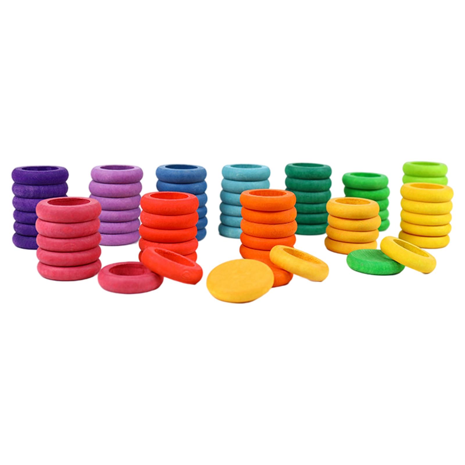 72/Set Round Blocks Stacking Counting Baby Development Toy for Toddler