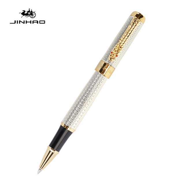 JINHAO Luxury Dragon Bright Gold squares Line Barrel