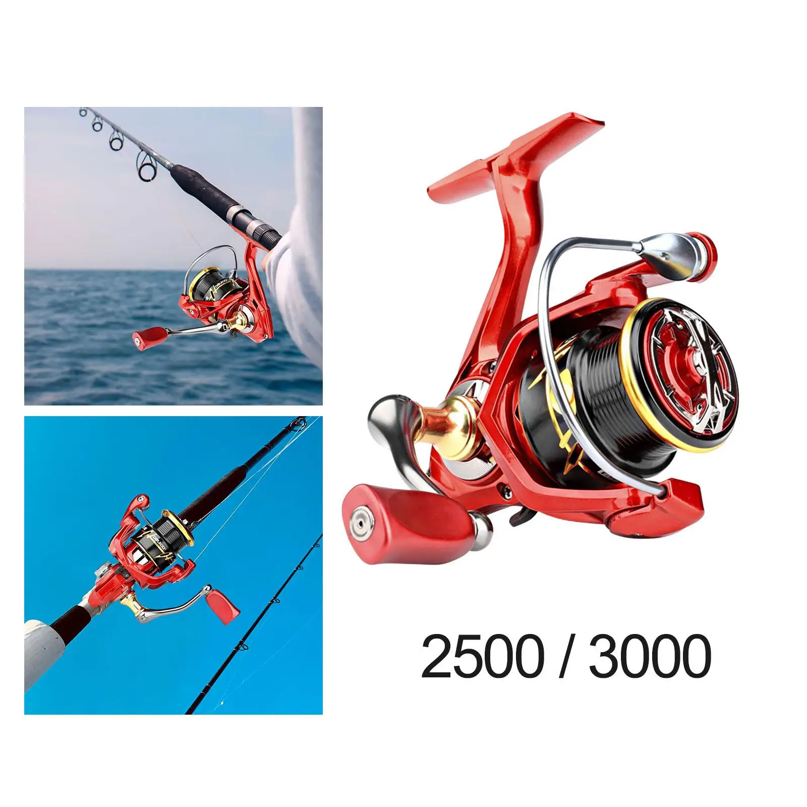  Reels 6.2:1 Brake + Bearingscaster Fishing Reel for Fishing