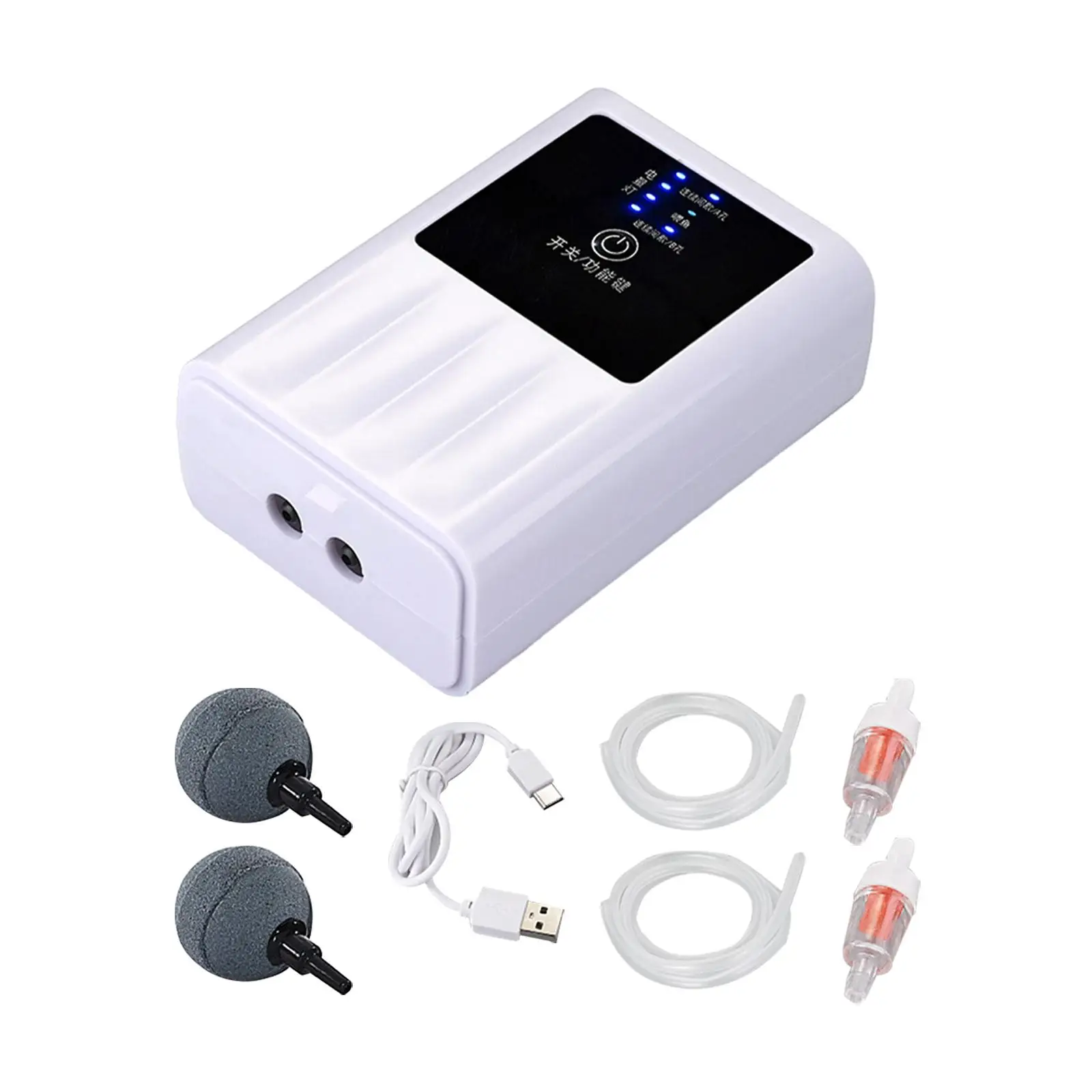 Portable Small Aquarium Air Pump Fish Tank Oxygen Aerator Pump Rechargeable