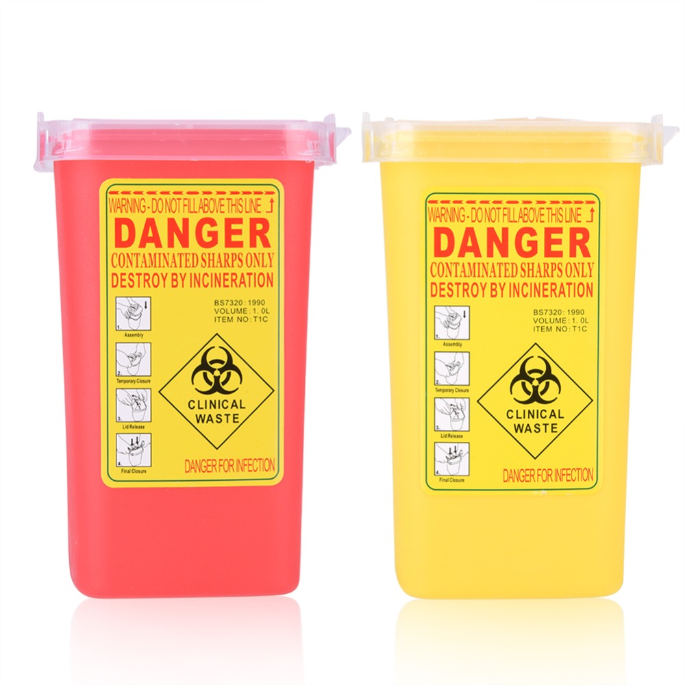 Best of Tattoo Medical Plastic Sharps Container Biohazard Needle Disposal 1L Size Waste Box Tattoo Machine Supplies Box Container Tatoos Reviews & Tips