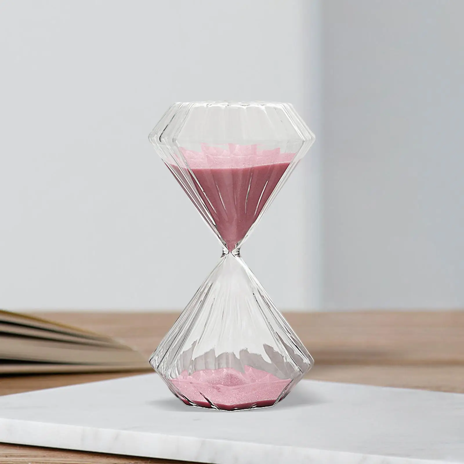 Sand Glass Timer Hourglass 30 Minutes Pink Sand Bathroom Accessory Decorative Study Timer Yoga Timer Hour Glasses for Bedroom