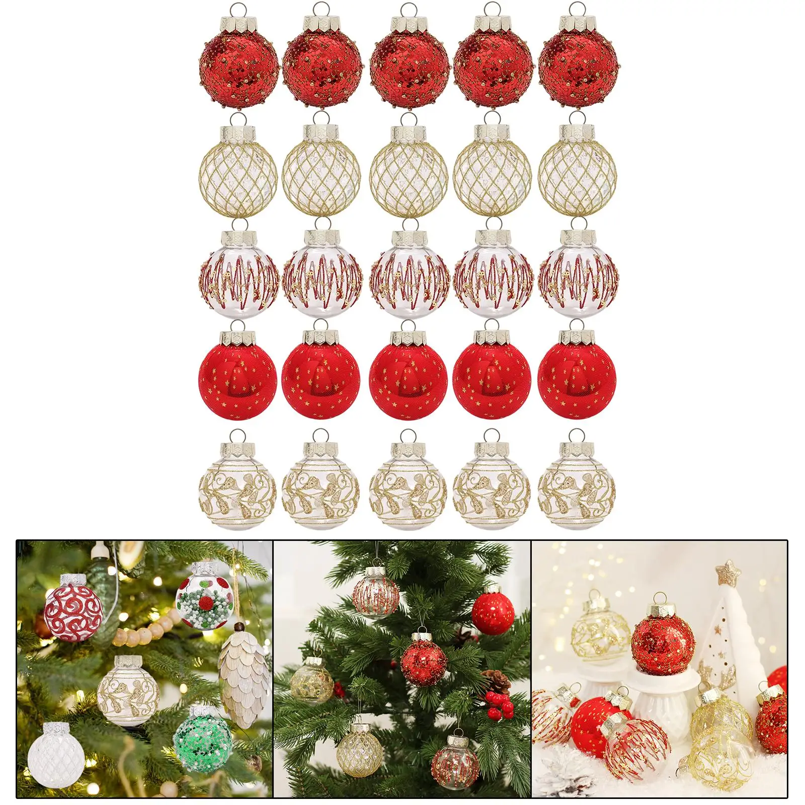 25 Pieces Christmas Ball Ornaments Christmas Tree Decorations for Ceiling