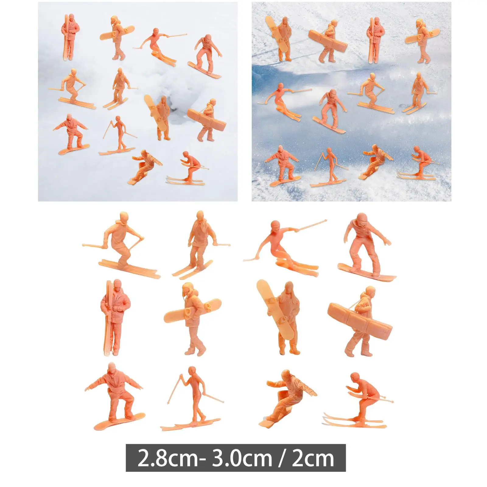 Mini Skiing Figures Resin Scenery Landscape Layout for DIY Scene Ornament