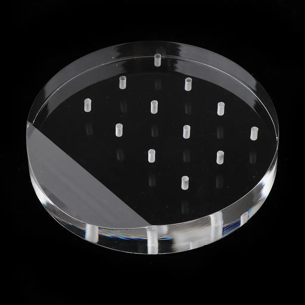  12 Holes  Bit Holder Clear Exhibition Stand Display  Plate Manicure Tools Holder