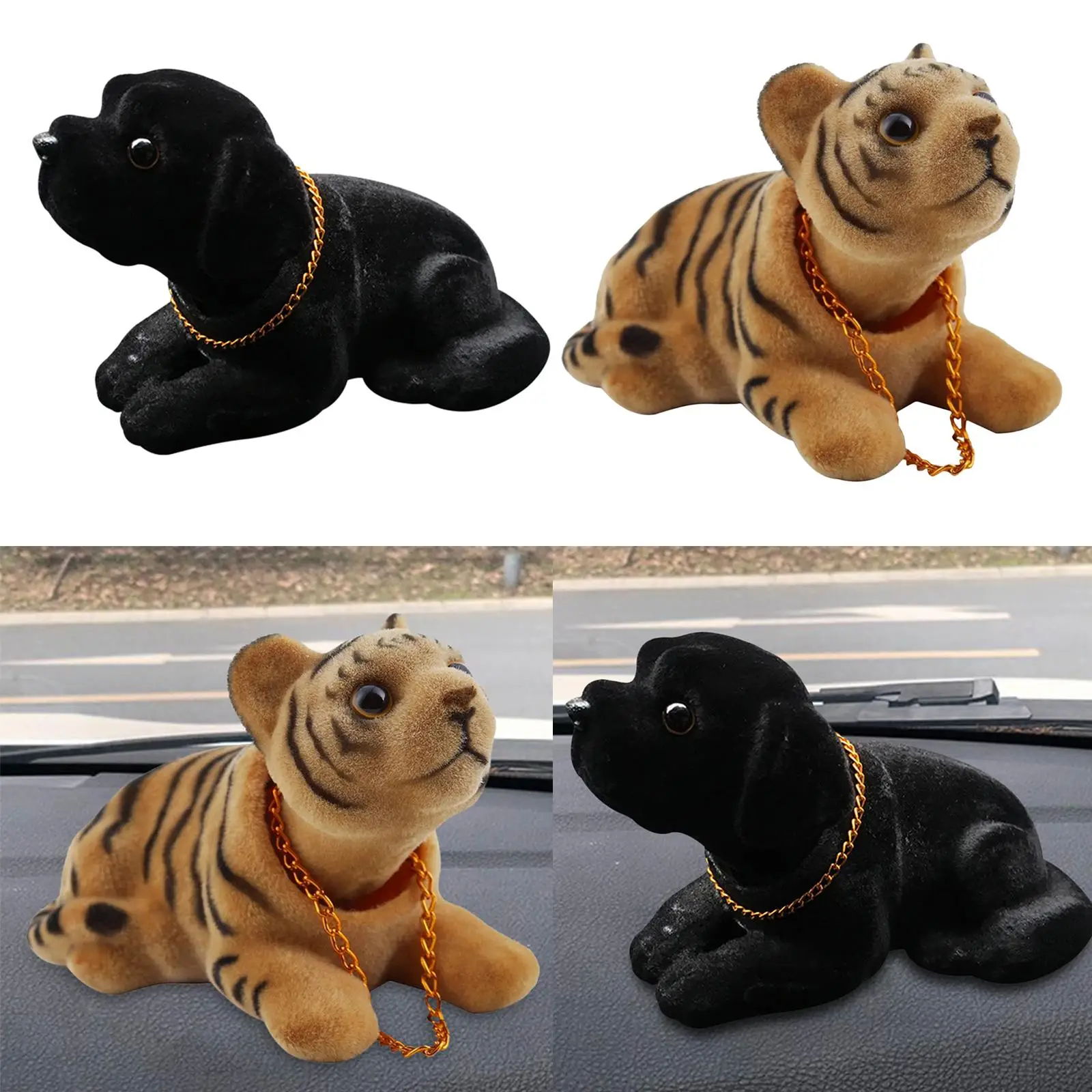 Bobble Head Dog Figurine, Puppy Model, Nodding Dog for Car Dashboard Decoration