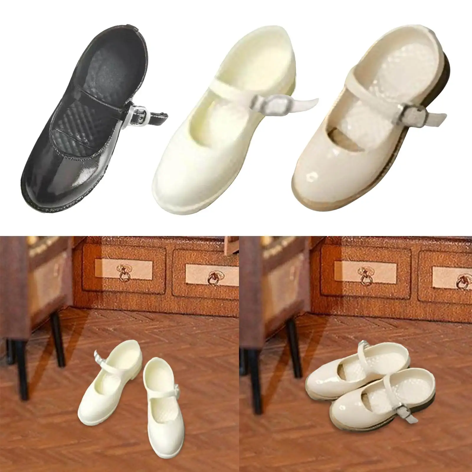 1/6 Vintage Style Fashion Shoes Fashion Ankle Strap Shoes Round Toe Leather Shoes for 12'' inch Doll Figures Accessories 1/6 Vintage Style Fashion Shoes Fashion Ankle Strap Shoes Round Toe Leather Shoes for 12'' inch Doll Figures Accessories