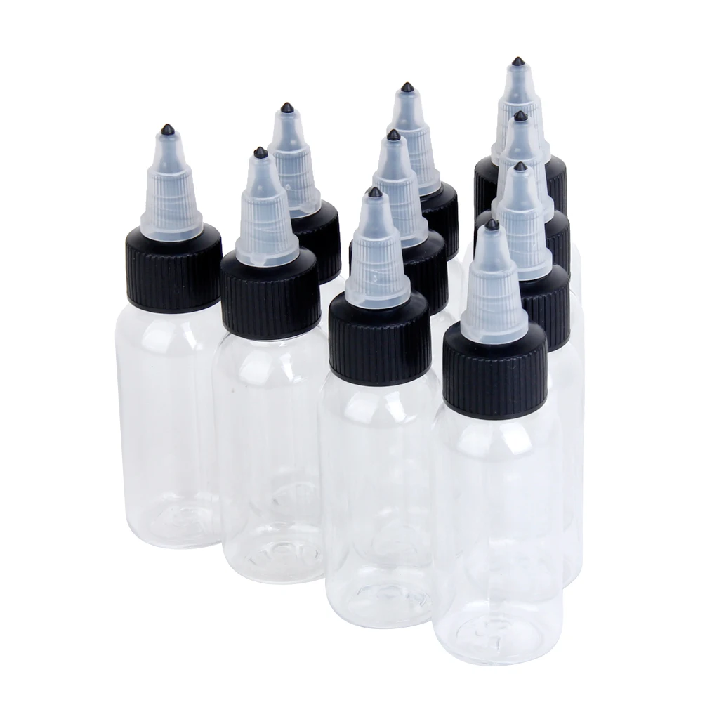 10x Empty Plastic Bottles Tubes W/ Twist Cap for Lotion Shampoo 30ml