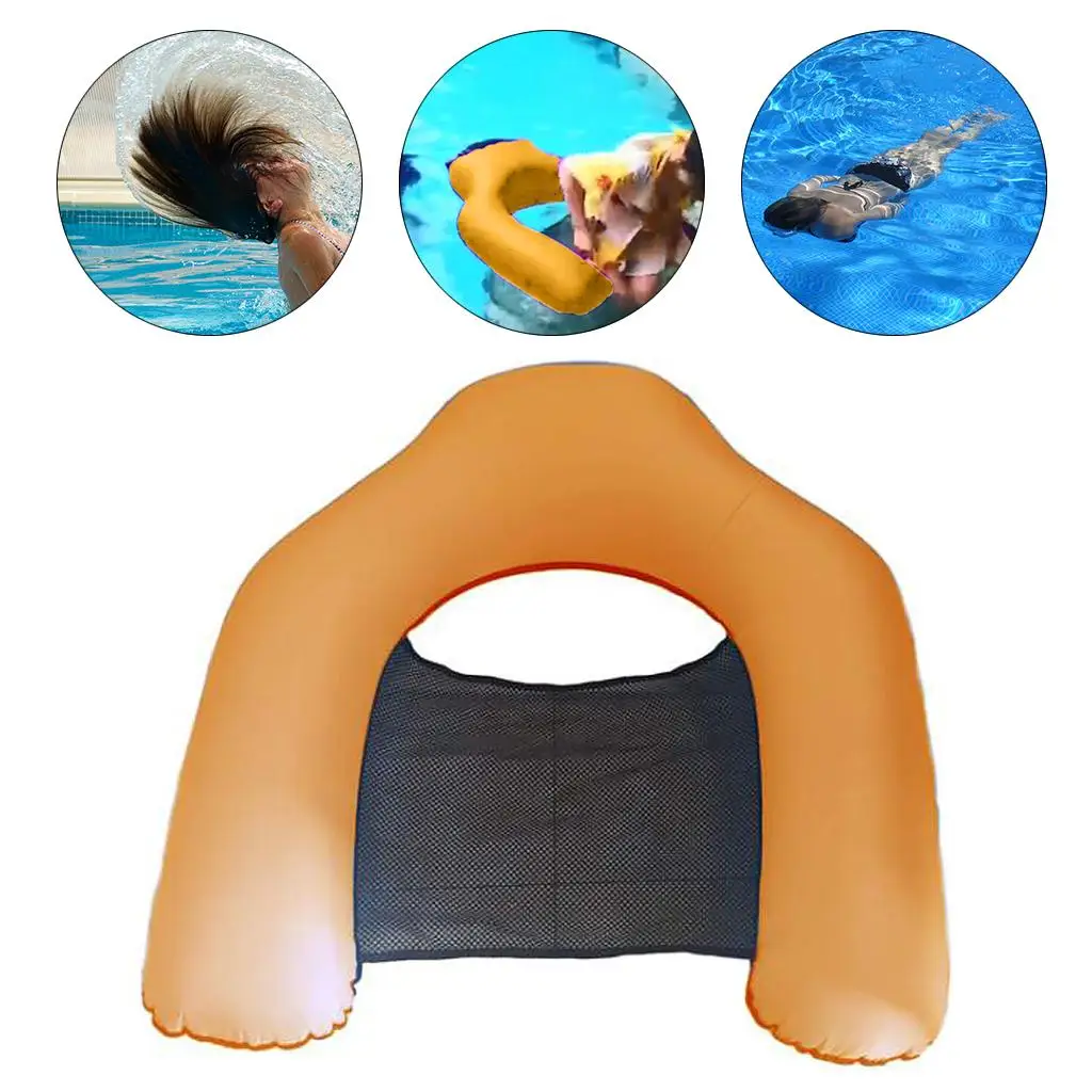 100x80cm Swimming   Beach Floating Water Hammock Backrest Lounger Inflatable Floating Bed Beach Drifting Sofa