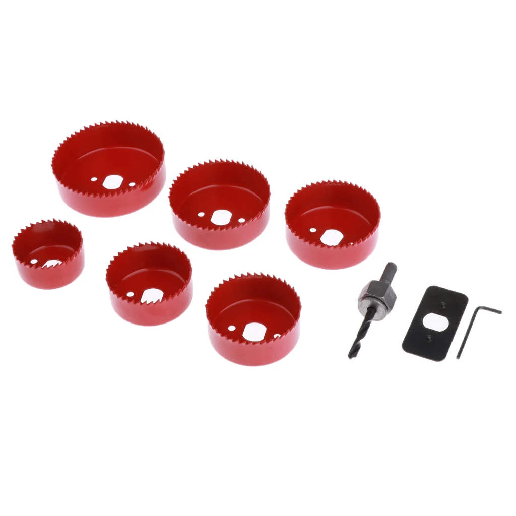 9pcs Hole Saw Set Cutting in Wood, , Drywall and Metal Sheet