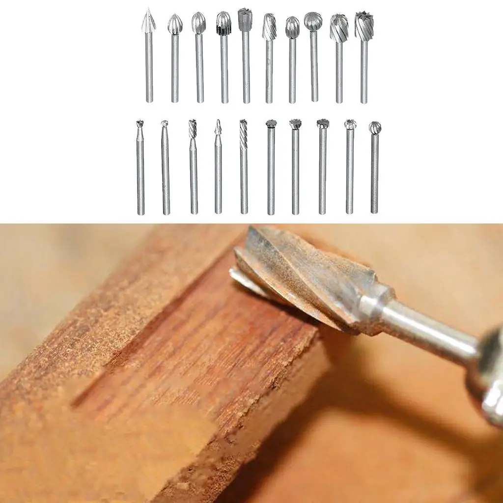 Set of 20 3mm Routing Router Bits Carpentry Router Bits for Milling Carving