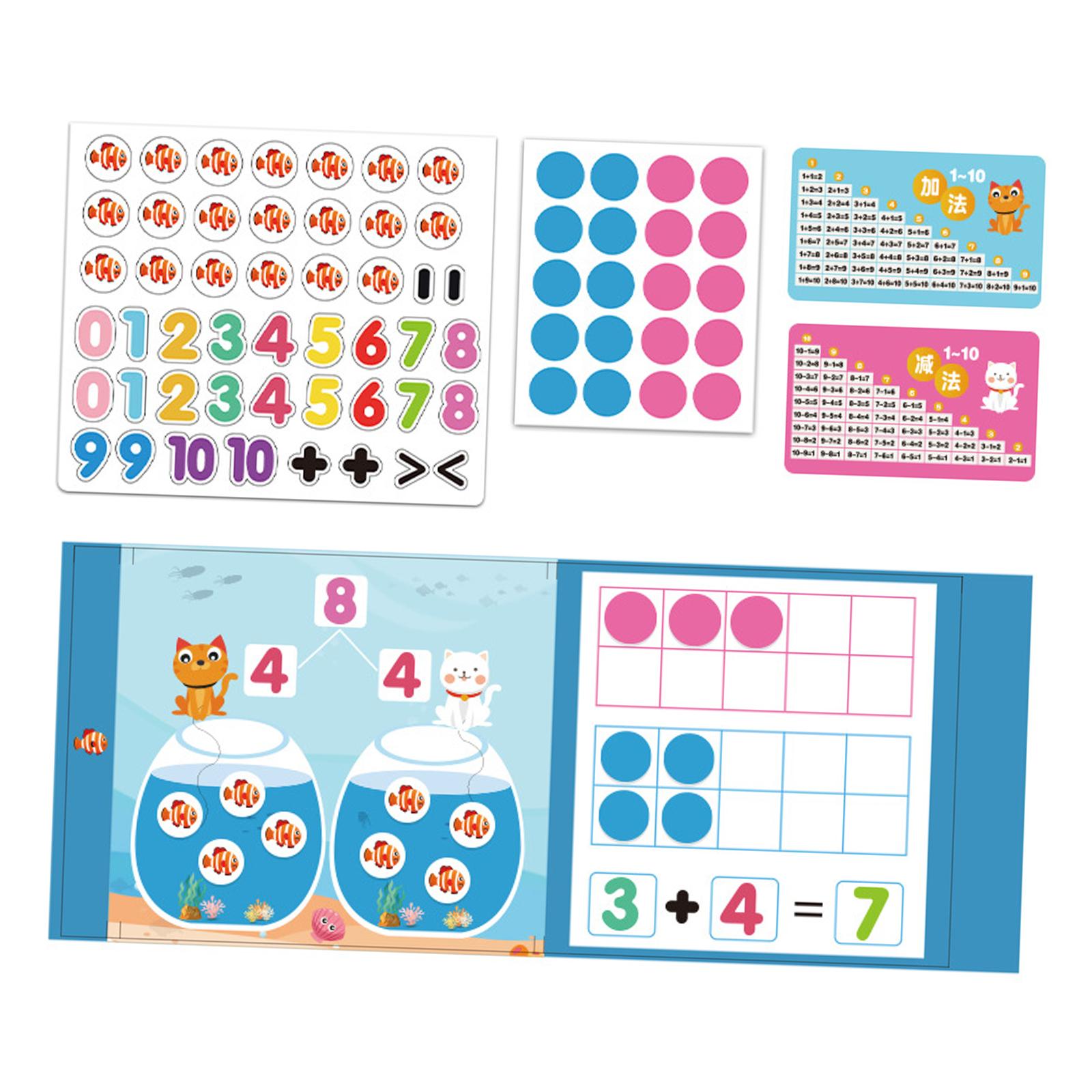 Ten Frame Set Montessori Number Counting Math Teacher Aids Educational Toy Numbers Counting Toy for Kindergarten Preschool Girls