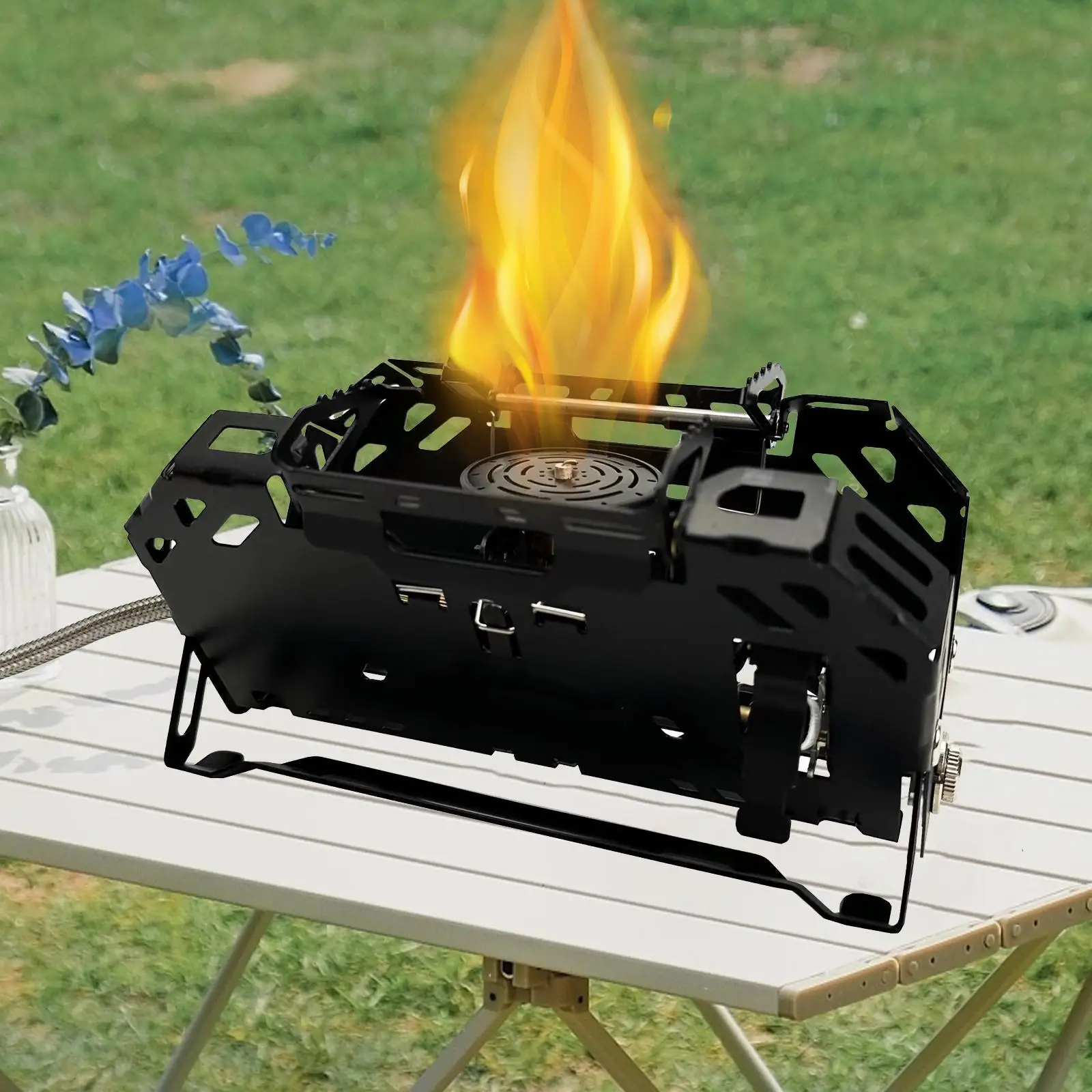Camping Gas Stoves Camp Cooking Stoves Folding Windproof Gas Burner Furnace for Cooking Picnic Mountaineering Hiking BBQ