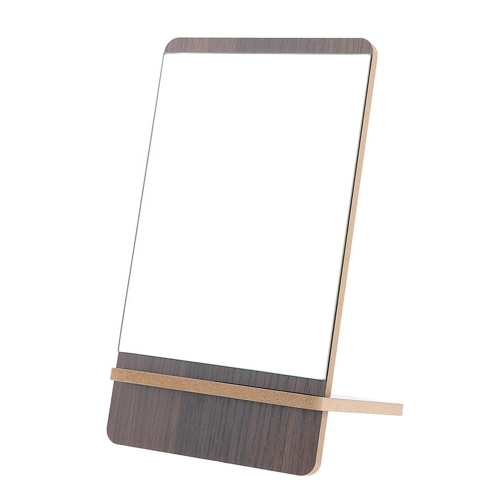 Square Wood Frame Mirror  Desktop Vanity Countertop Mirror Makeup Mirror