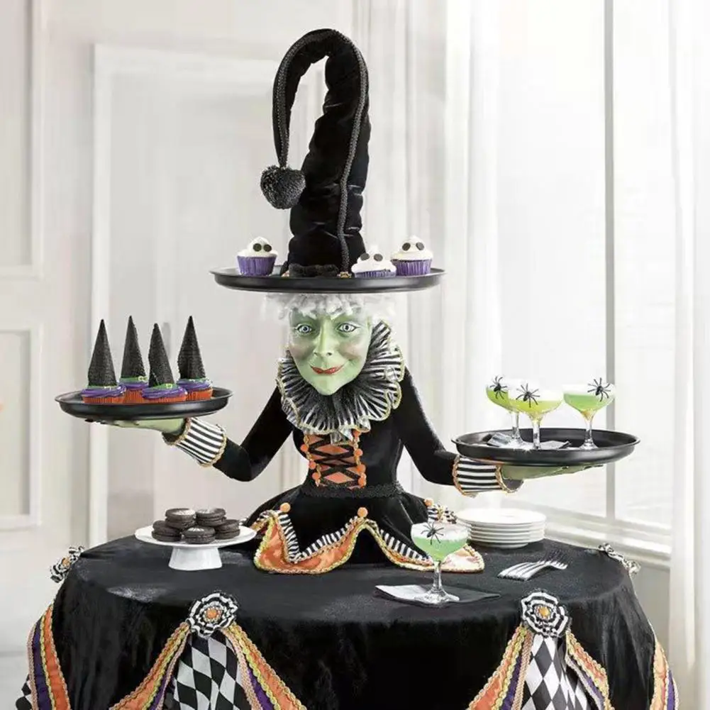 halloween bruxa tabletops servidor com toalha de mesa harlequin halloween cupcake bruxa expositor casa decoração atacado