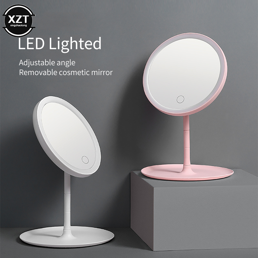 Best of USB Student Dormitory Desktop Portable Vanity Mirror With LED Makeup Mirror Adjustable Smart Touch Dimmer Reviews & Tips