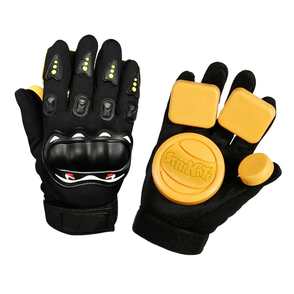 1 Pair Longboarding Gloves with Protector Pucks Protective Slide Roller