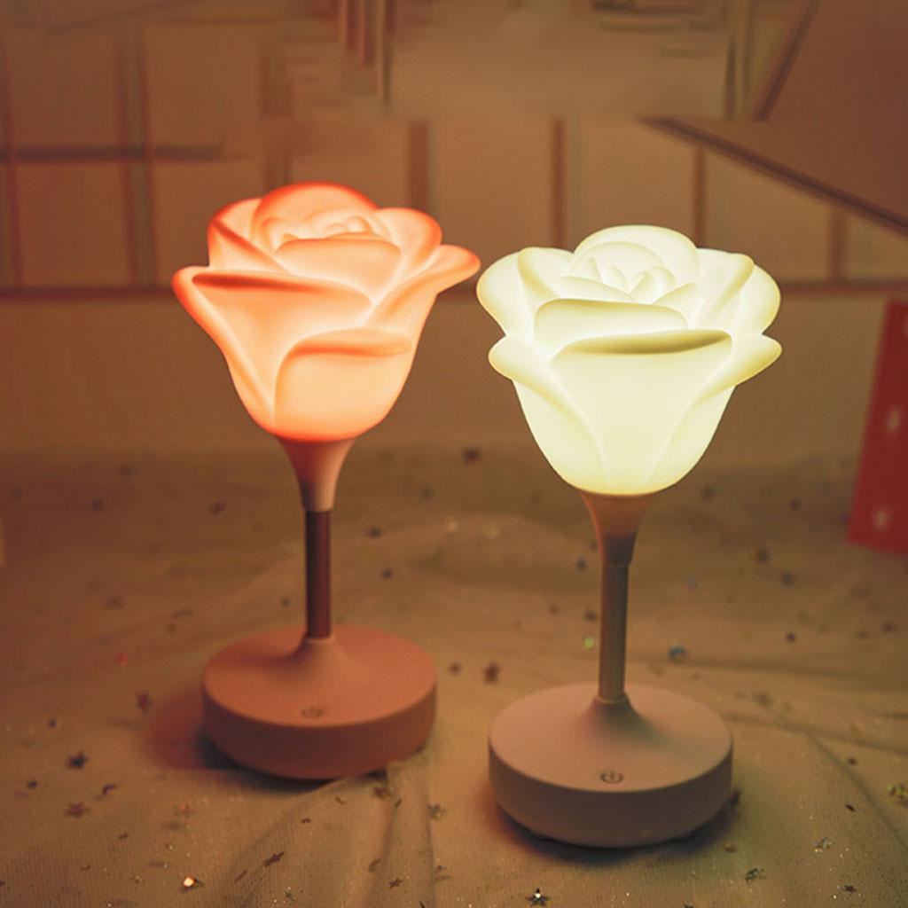 Flower Silicone Lamp Portable Rose Night Light for Nursery Birthday Gifts