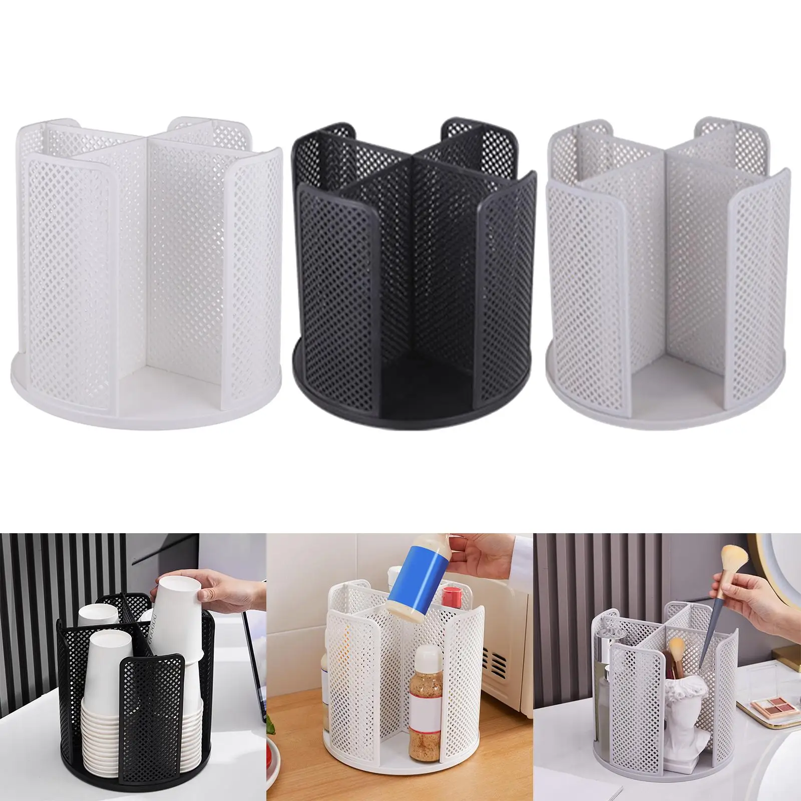 Turntable Disposable Cup and Lid Holder 4 Compartment for 