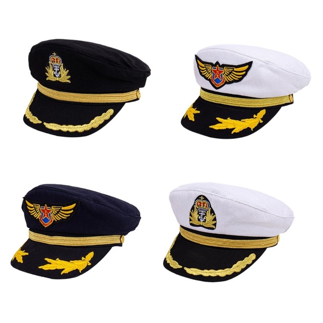 Sailor Captains Hat For Adults Adjustable Yacht Boat Ship Captain Hat Cap  Navy Admiral Hat Costume Accessory