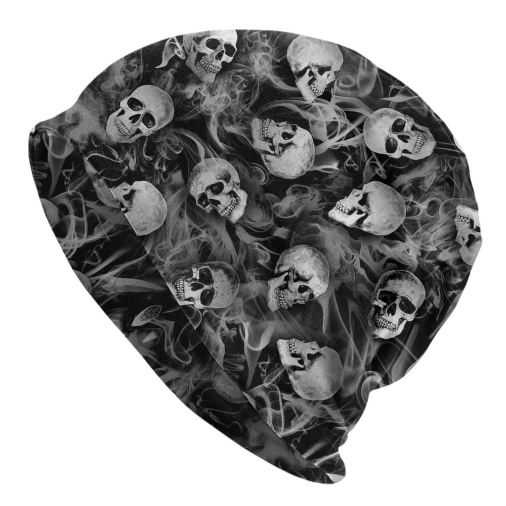 Benutzerdefinierte Schädel Druck Motorhaube Hüte Straße Stricken Hut Für Frauen Männer Winter Warme Horror Skeleton Tod Skullies Beanies Caps – Detail 13