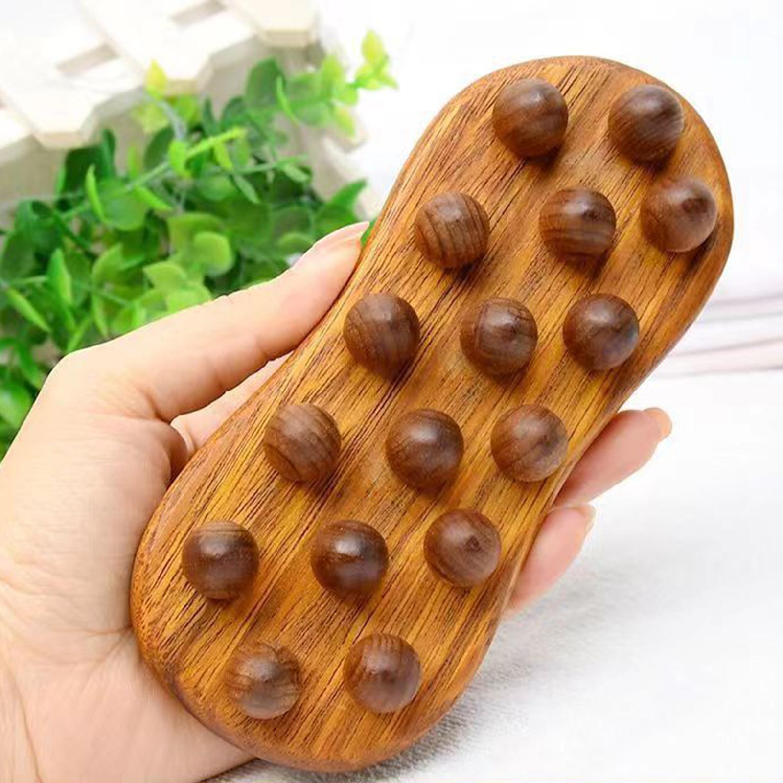 Wooden Massage Brush Therapy Tool Handheld Guasha Scraping Brush Body Massager for Itchy Skin Relief Legs Body Contouring Thigh