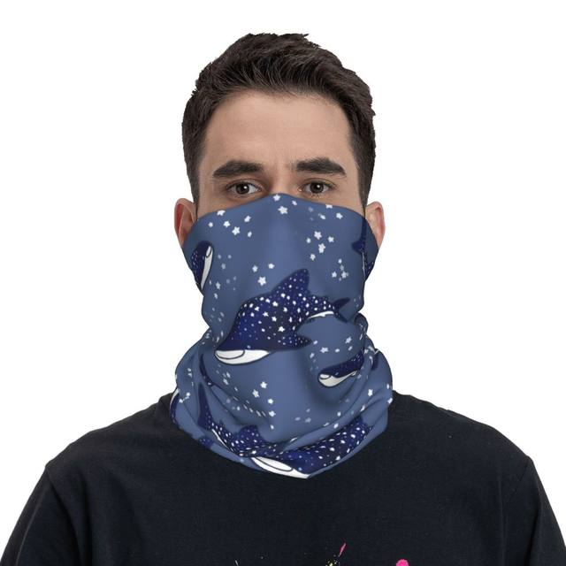 Sea Shark Pattern Neck Gaiter - UV Protection Face Mask & Balaclava For Sports