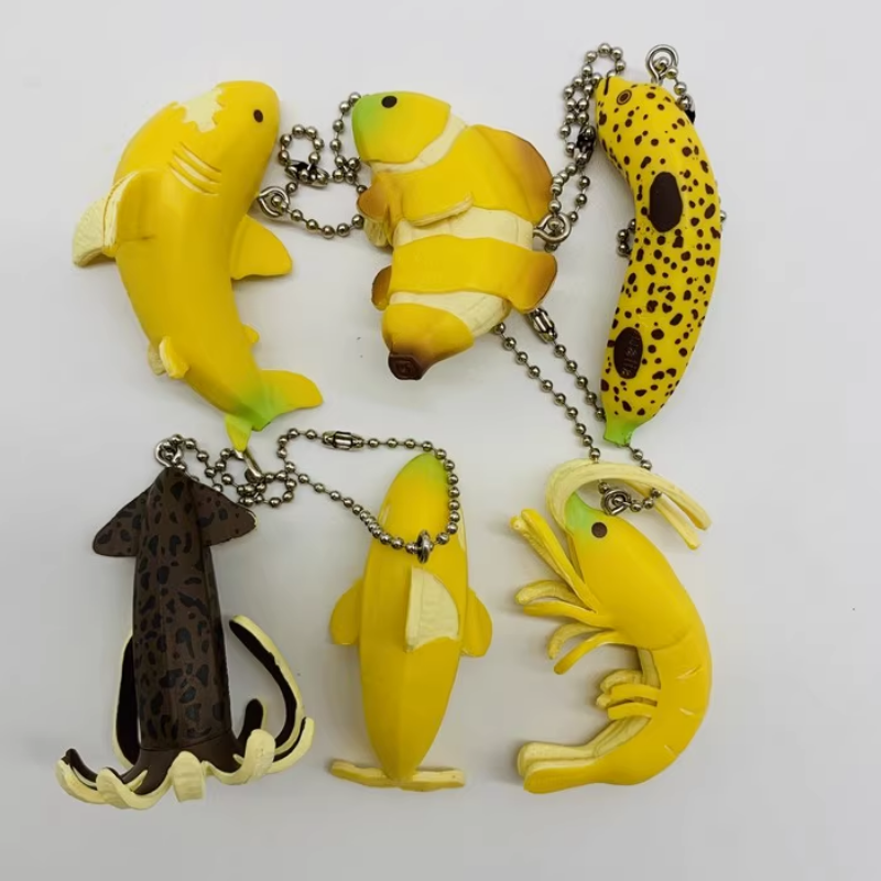 Qualia Original Gashapon Kapsel Spielzeug Schlüssel bund niedlichen Kawaii Meeres organismus Bananen hai Hummer Delphin Octop kreatives Geschenk – Detail 2