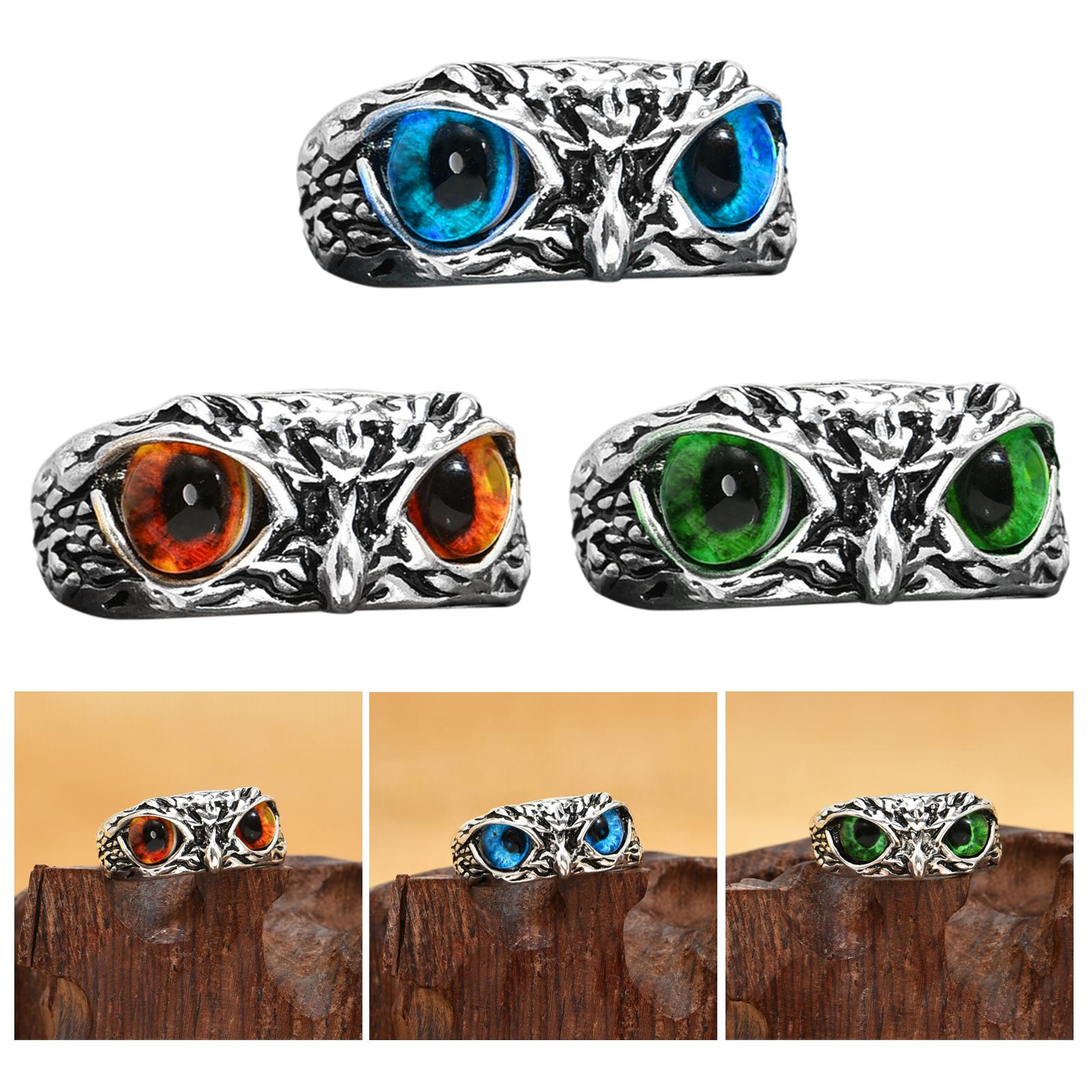 Punk Charming Fashion Owl Ring Adjustable Creative Jewelry Rock Gothic Hand Loop for Holidays Party Clubs Dance Parties Unisex