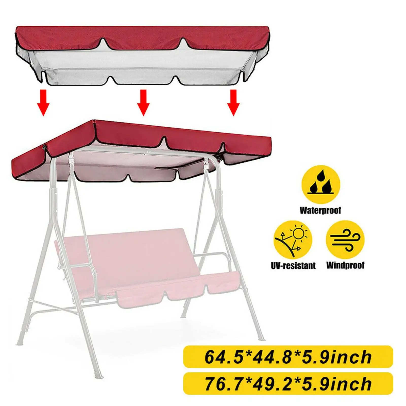 Garden Patio 3 Seat  Cover Waterproof Outdoor Furniture Garden  Awning  Cover