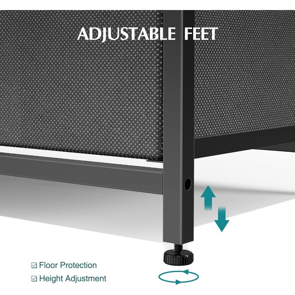 Description Picture 6 of item5 Drawers Dresser Fabric Dresser for Bedroom, Long Dresser with Wood Top for Bedroom, Closet, Entryway, Black
